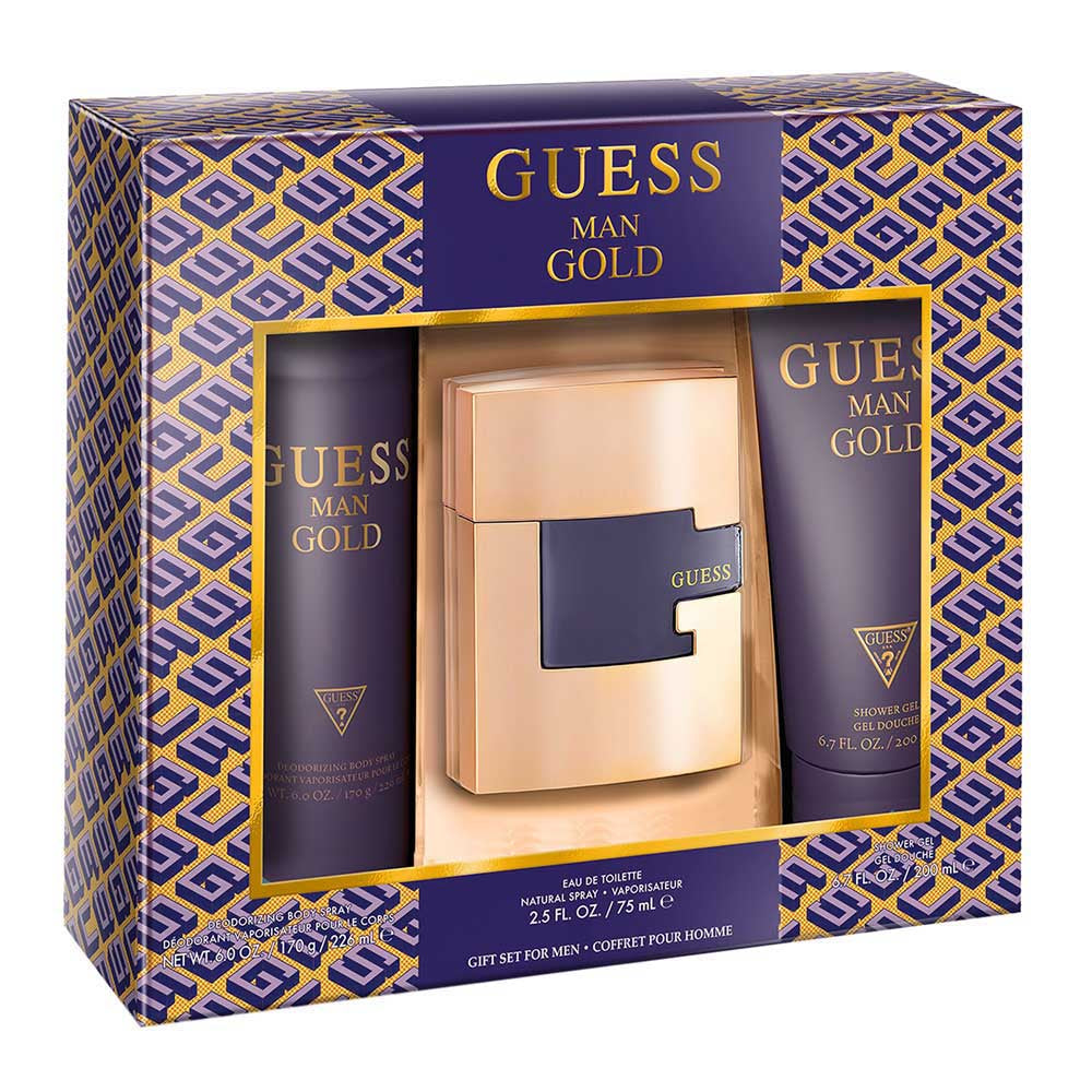 Gold Estuche 3 Piezas Caballero Eau de Toilette 75ml + Gel de Baño 200ml + Desodorante