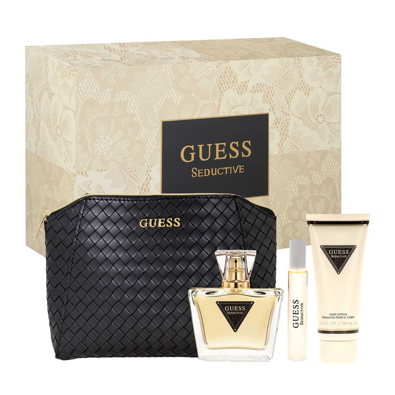 Guess Seductive SET 4 Piezas Dama Eau de Toilette 75ml + Locion Corporal 100ml + Cosmetiquera + Miniatura 15ml