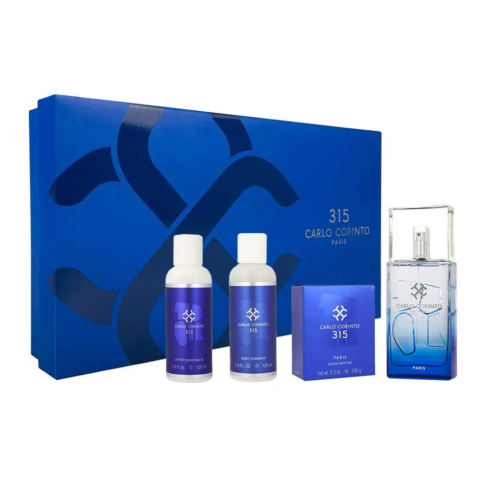 315 Estuche 4 Piezas Caballero Eau de Toilette 100ml + Shampoo para el cuerpo 120ml + Gel de baño 120ml + Jabon perfumado 150gr