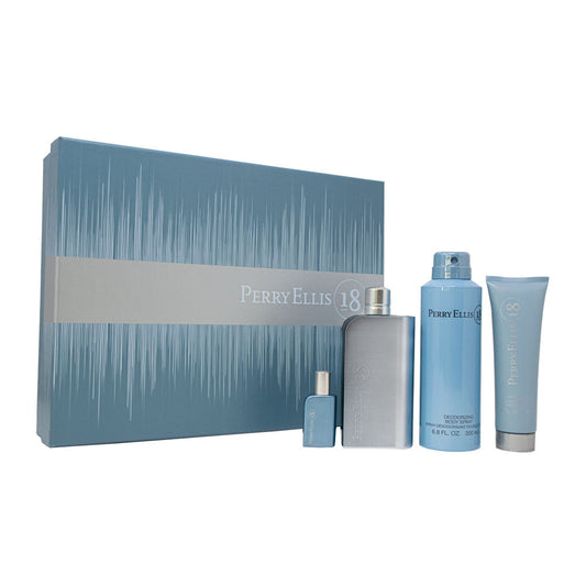18 Estuche 4 Piezas Caballero Eau de Toilette 100ml + Gel de Baño 90ml + Desodorante 170gr + Miniatura Eau de Toilette 7.5ml
