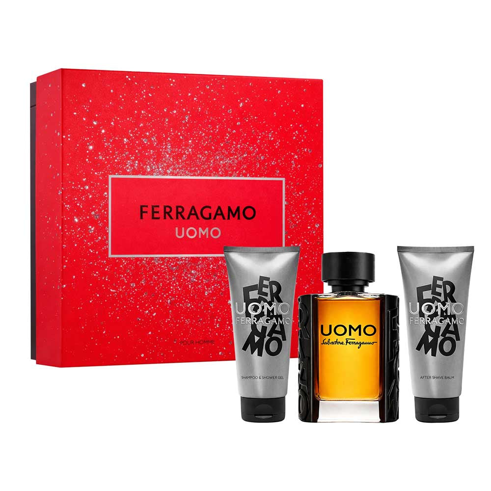 Uomo by Salvatore Ferragamo Estuche 3 Piezas Caballero Eau de Toilette 100ml + Gel de baño 100ml + Miniatura 10ml