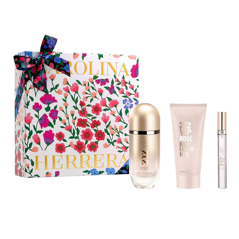212 VIP Rosé Estuche 3 Piezas Dama Eau de Parfum 80ml + Locion Corporal 100ml + Miniatura 10ml
