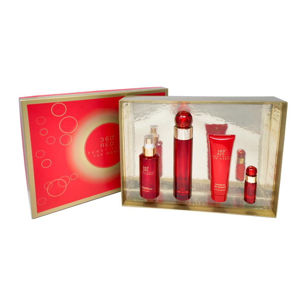 360 Red Estuche 4 Piezas Dama Eau de Parfum 100ml + Locion Corporal 90ml + Gel de baño 90ml + Miniatura 7.5ml