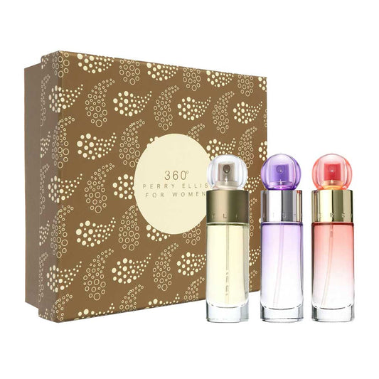 360/360 Coral/360 Purple Trio Estuche 3 Piezas Dama 360 Women 30ml Eau de Toilette + 360 Purple Eau de Parfum 30ml + 360 Coral 30ml Eau de Parfum