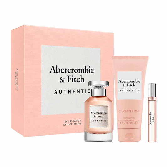 A&F Authentic Estuche 3 Piezas Dama Eau de Parfum 100ml + Loción Corporal 200ml + Miniatura 15ml