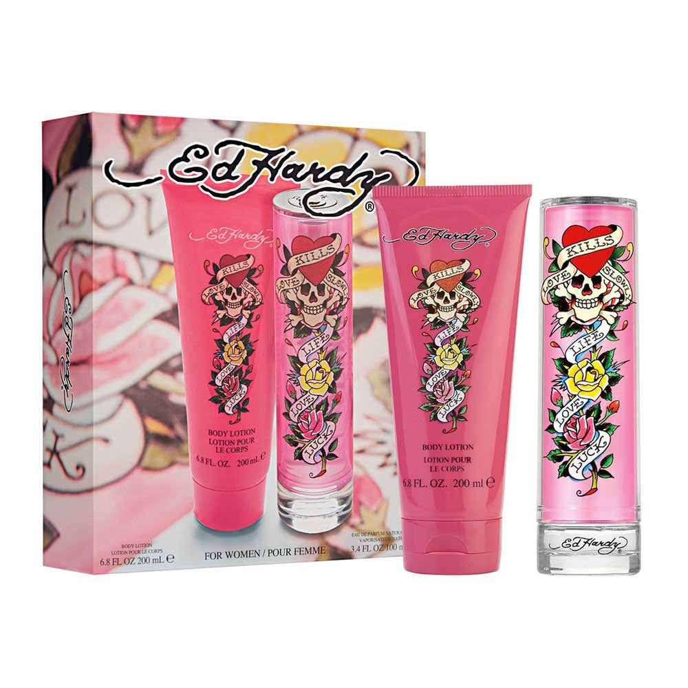 Ed Hardy Estuche 2 Piezas Dama Eau de Parfum 100ml + Locion Corporal 200ml