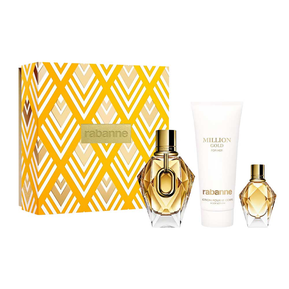 Million Gold For Her Estuche 3 Piezas Dama Eau de Parfum 90ml + Locion Corporal 100ml + Miniatura 10ml