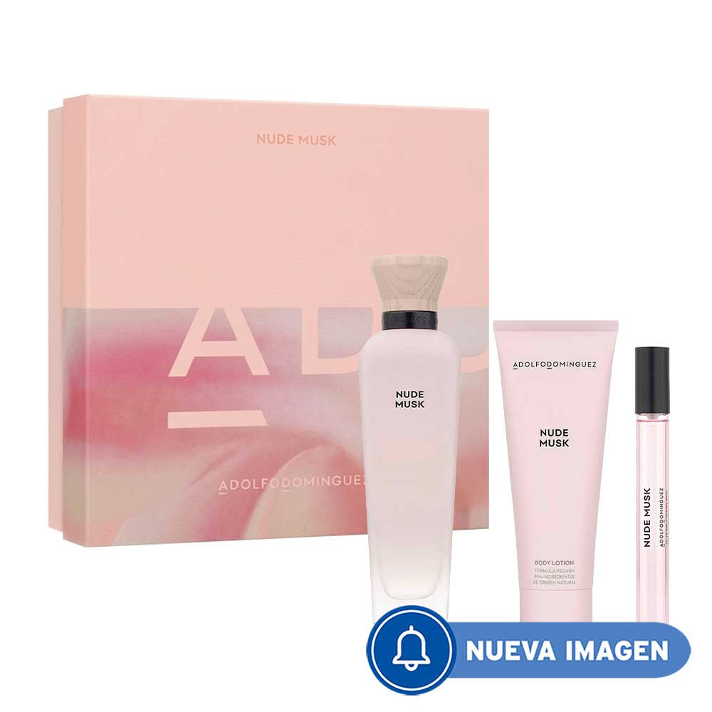 Nude Musk by Adolfo Dominguez Estuche 3 Piezas Dama Eau de Parfum 120ml + Locion Corporal 75ml + Miniatura 10ml