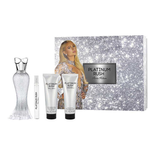 Platinum Rush Estuche 4 Piezas Dama Eau de Parfum 100ml + Locion Corporal 90ml + Gel de Baño 90ml + Miniatura 10ml