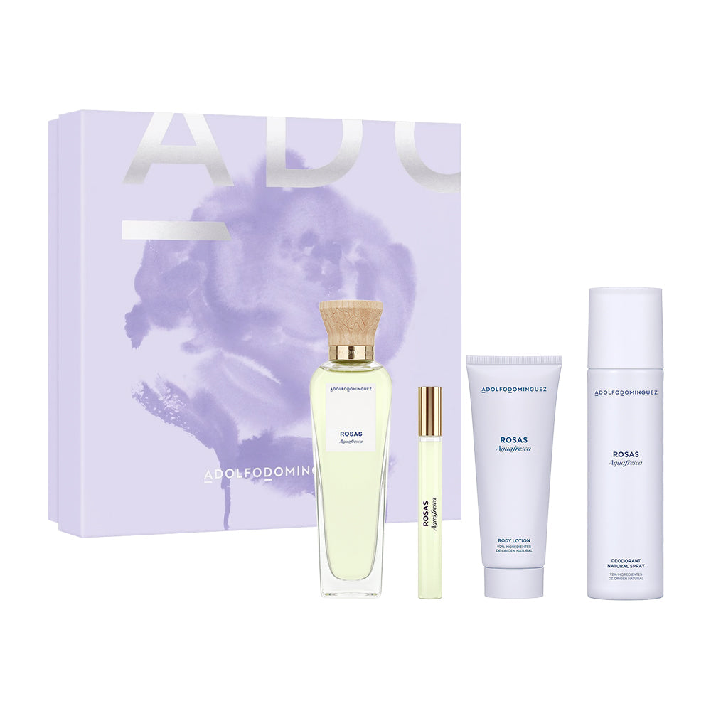 Rosas Agua Fresca Estuche 4 Piezas Dama Eau de Toilette 120ml + Locion Corporal 75ml + Desodorante 150ml + Miniatura 10ml