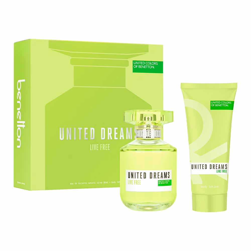 United Dreams Live Free Estuche 2 Piezas Dama Eau de Toilette 80ml + Locion Corporal 75ml