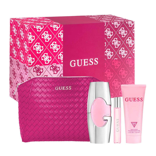 Guess SET 4 Piezas Dama Eau de Parfum 75 ml + Crema Corporal 100ml + Miniatura 15ml + Cosmetiquera