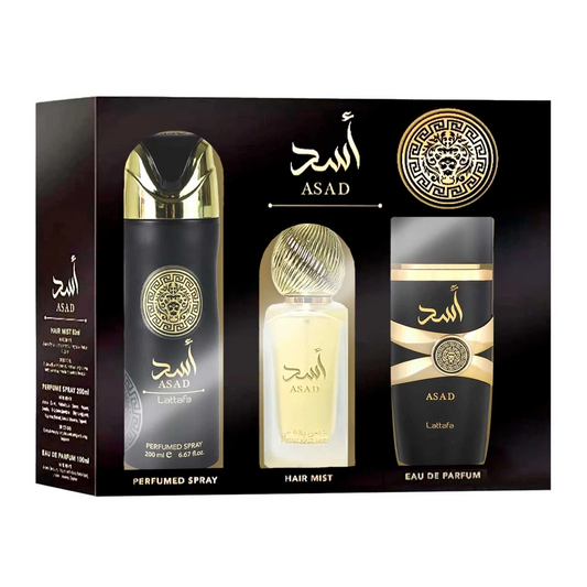 Asad Estuche 3 Piezas Eau de Parfum 100ml + Air Freshencer 300ml + Perfume spray 200ml