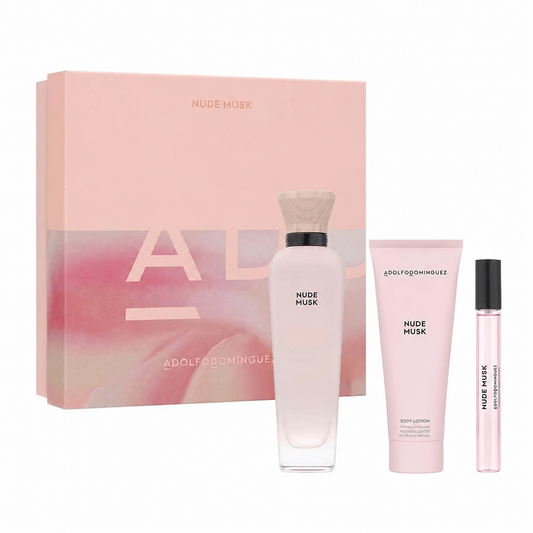 Nude Musk by Adolfo Dominguez Estuche 3 Piezas Eau de Parfum 120ml + Locion Corporal 75ml + Miniatura 10ml