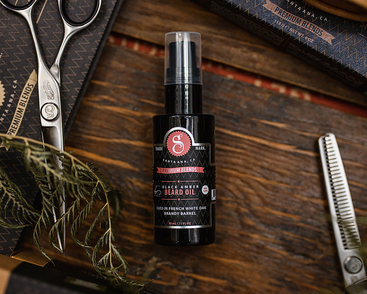 Premium blends aceite para barba black amber.