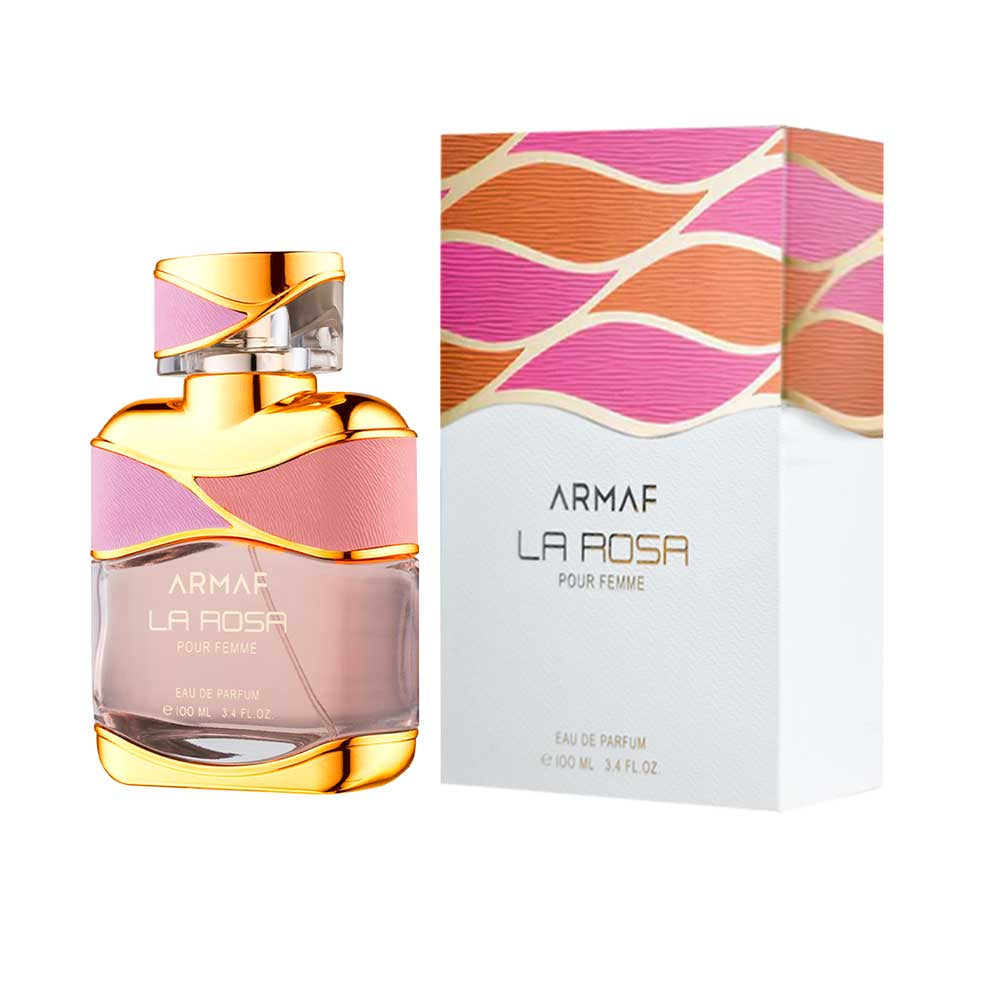 La Rosa Eau de Parfum 100ml de Armaf, frasco y caja